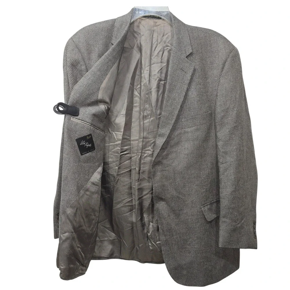 Vito Rufolo Soft Blazer Lanificio di Pray Wool Silk Grey Brown Sport Coat 48R